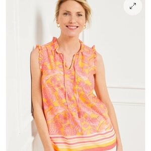 Talbots pineapple ruffle shell SZ XL NWT